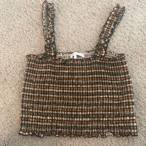 Cropped plaid tank top